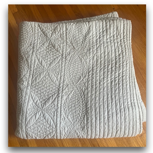 Pottery Barn Other - Pottery Barn Hanna Cotton/Linen Quilt • Full/Queen